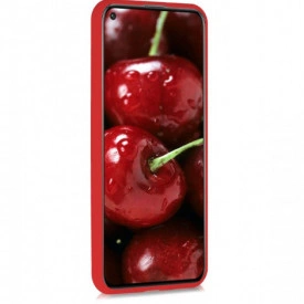Husa Huawei Nova 5T, ultra slim, silicon Rosu, cu interior de catifea, protectie camera - Img 3