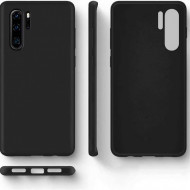 husa neagra silicon si catifea huawei p30 pro