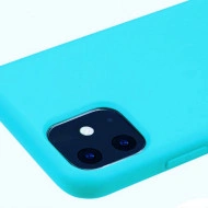 Husa iPhone 11 Pro Max, ultra slim silicon si microfibra, Turcoaz - Img 2