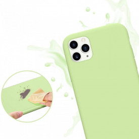 Husa iPhone 11 Pro Max, ultra slim, silicon Verde, cu interior de catifea - Img 3