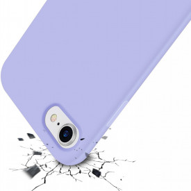 Husa iPhone SE 2, ultra slim silicon, interior din catifea, protectie camera, protectie ecran, Mov Deschis - Img 4