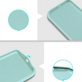 Husa iPhone X, iPhone 10, iPhone XS, iPhone 10S, ultra slim, silicon, cu interiorul din microfibra, Turcoaz - Img 4