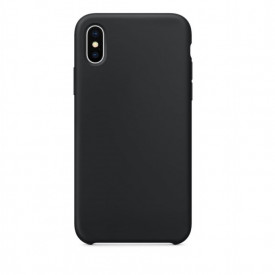 Husa iPhone X/Xs silion+microfibra, negru