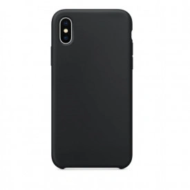 Husa iPhone X/Xs silion+microfibra, negru