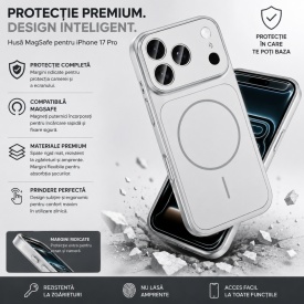 husa iphone 17 pro max magsafe argintiu incarcare wireless