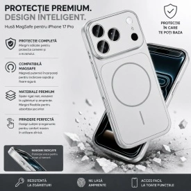 husa iphone 17 pro max magsafe argintiu incarcare wireless