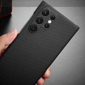 Husa protectie din Kevlar pentru Samsung Galaxy S23 ultra, din Fibra de Carbon, isag