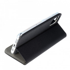 husa flip SAMSUNG GALAXY A51 piele si textil negru