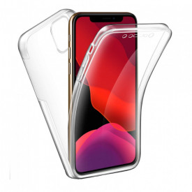 Husa protectie iPhone 11 Pro Max, Fully PC & Glass 360° (fata + spate), transparenta, ultra slim, Premium Quality