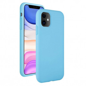 Husa protectie iPhone 11, ultra slim, silicon Albastru Turcoaz, interior din microfibra, protectie camera, protectie ecran