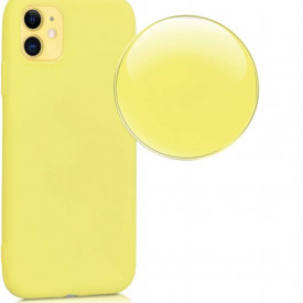 Husa protectie iPhone 11, ultra slim, silicon Galben, interior din microfibra, protectie camera, protectie ecran - Img 3