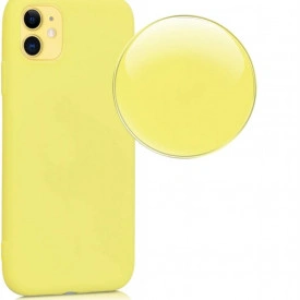 Husa protectie iPhone 11, ultra slim, silicon Galben, interior din microfibra, protectie camera, protectie ecran - Img 3