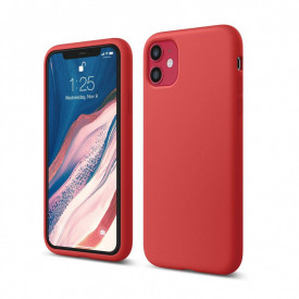Husa protectie iPhone 11, ultra slim, silicon Rosu, interior din microfibra, protectie camera, protectie ecran