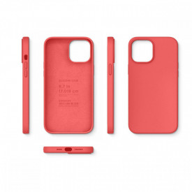 husa iphone 12 pro max rosu silicon catifea planetphone