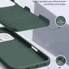 husa verde iphone 16 pro max cu catifea la interior planetphone