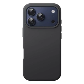 Husa protectie pentru iPhone 17 Pro Max, slim, Neagra din silicon si interior din microfibra, protectie camera, protectie ecran,