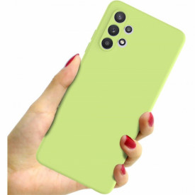 husa verde SAMSUNG A32 4G silicon si catifea planetphone