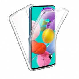 Husa protectie Samsung Galaxy A51, Fully PC & Glass 360° (fata + spate), transparenta, ultra slim, Premium Quality