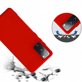 Husa protectie Samsung Galaxy S20 FE, ultra slim, silicon Rosu, cu interior de catifea, protectie camera - Img 4
