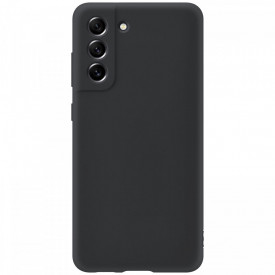 Husa protectie Samsung Galaxy S21 FE, ultra slim, silicon Negru, cu interior de catifea si protectie camera