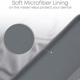Husa protectie Samsung Galaxy S21 Plus, ultra slim, silicon Gri, cu interior de catifea, protectie camera - Img 5