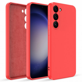 husa silicon si catifea samsung s23 rosu planetphone