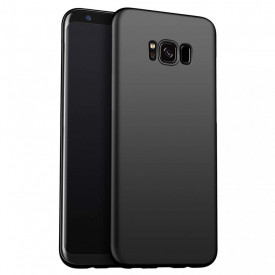 Husa protectie Samsung Galaxy S8, ultra slim, silicon Negru, cu interior de catifea, protectie camera