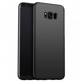 Husa protectie Samsung Galaxy S8, ultra slim, silicon Negru, cu interior de catifea, protectie camera