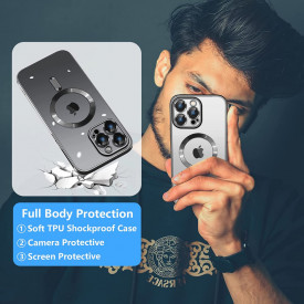 husa iphone 15 pro magsafe transparenta margini negru planetphone
