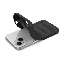Husa protectie Wave style, compatibila cu iPhone 15, antisoc, silicon Negru, interior din microfibra, anti-alunecare, protectie camera, protectie ecran - Img 4