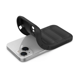 Husa protectie Wave style, compatibila cu iPhone 15, antisoc, silicon Negru, interior din microfibra, anti-alunecare, protectie camera, protectie ecran - Img 4