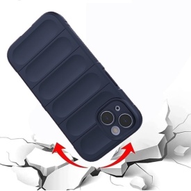 Husa protectie Wave style, compatibila cu iPhone 15, antisoc, silicon Bleumarin, interior din microfibra, anti-alunecare, protectie camera, protectie ecran - Img 6