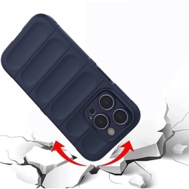 Husa protectie Wave style, compatibila cu iPhone 15 Pro, antisoc, silicon Bleumarin, interior din microfibra, anti-alunecare, protectie camera, protectie ecran - Img 4