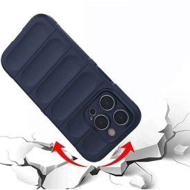Husa protectie Wave style, compatibila cu iPhone 16 Pro Max, antisoc, silicon Bleumarin, interior din microfibra, anti-alunecare, protectie camera, protectie ecran - Img 4