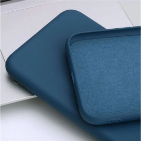 husa silicon si catifea tip alcantara bleumarin samsung a52, a52 5g planetphone 2