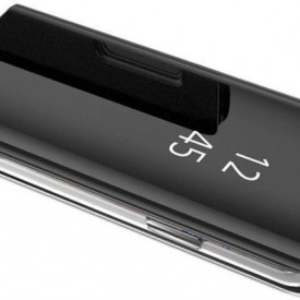 Husa flip cover samsung s10 plus negru, clear view oglinda