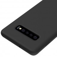Husa Samsung Galaxy S10 silicon + microfibra Negru