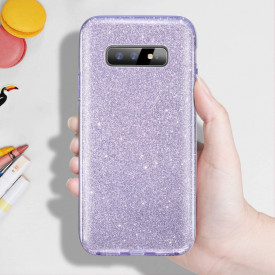 Husa Samsung Galaxy S10 ultra slim din silicon, cu 3 straturi protective, Fashion, cu sclipici Glitter, Mov - Img 5