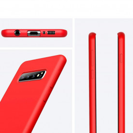 Husa Samsung Galaxy S10, ultra slim silicon si microfibra, Rosu - Img 2