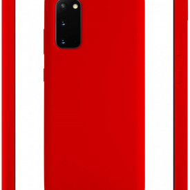 Husa Samsung Galaxy S20, ultra slim silicon si microfibra, Rosu - Img 2