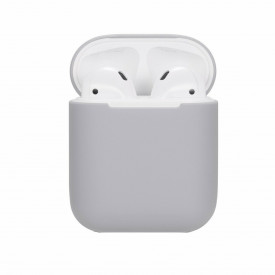 Husa suport cutiuta casti compatibila cu Airpods Apple Iphone, silicon Gri, 2 piese - Img 3