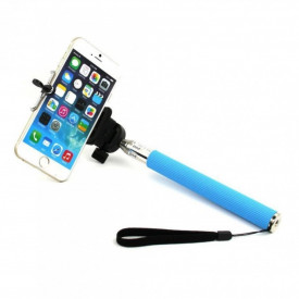 Selfie Stick MonoPod din Aluminiu, Bluetooth, cu telecomanda, 100cm, Universal, Albastru, compatibil IOS si Android