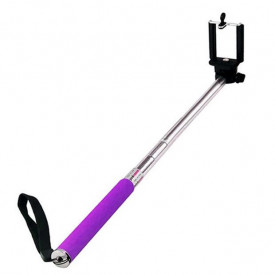Selfie Stick MonoPod din Aluminiu, Bluetooth, cu telecomanda, 100cm, Universal, Mov, compatibil IOS si Android - Img 3