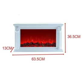 semineu decorativ electric cu flacari ieftin, alb