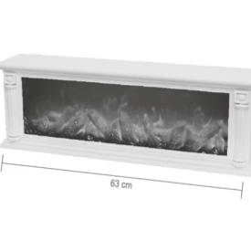 Semineu electric decorativ, Lumina Led cu Simulare Flacari, Alimnetare priza sau baterii, Dimensiuni (LxH): 63*22 cm, Vintage, Metalic Brown - Img 4