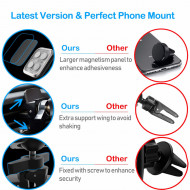 Suport auto cu magnet pentru telefon sau tableta, 360 de grade, montaj pe grilele de ventilatie a masinii, universal, negru cu albastru - Img 7