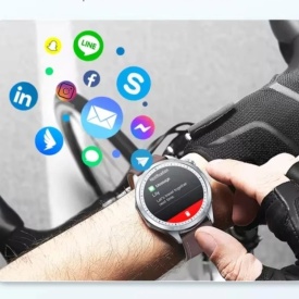 Ceas SmartWatch barbatesc, Hoco (Y21), Amoled, BT 5.0, Multifunction + telefon, 250mAh, Multilanguage, Metall SILVER - Img 4
