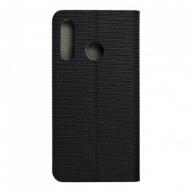 Husa Flip Cover Negru din piele ecologica si material textil, Samsung Galaxy A20e - Img 2