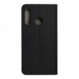 Husa Flip Cover Negru din piele ecologica si material textil, Samsung Galaxy A20e - Img 2