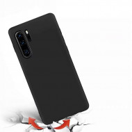 husa neagra silicon si catifea huawei p30 pro